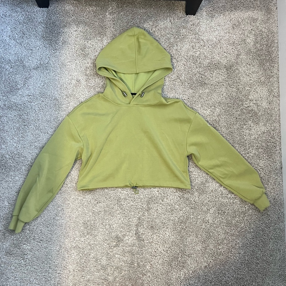 Green Cropped Hoodie